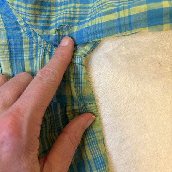 Melrose Women's Blue And Yellow Plaid Button Up Size M Vintage Y2K - Picture 6 of 16